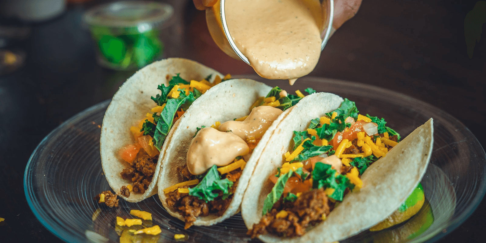 Authentic Tacos al Pastor with pineapple, onion and cilantro